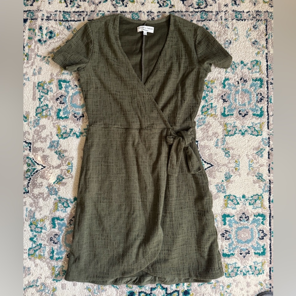 Madewell Textured Olive Mini Dress